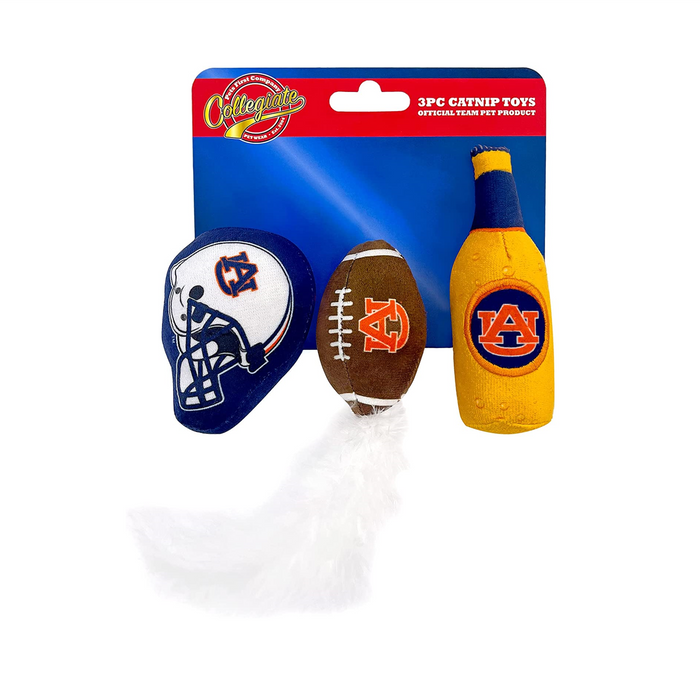 Auburn Tigers 3 piece Catnip Toy Set - 3 Red Rovers