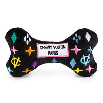 Chewy Vuiton Black Monogram Bone Toy - 3 Red Rovers