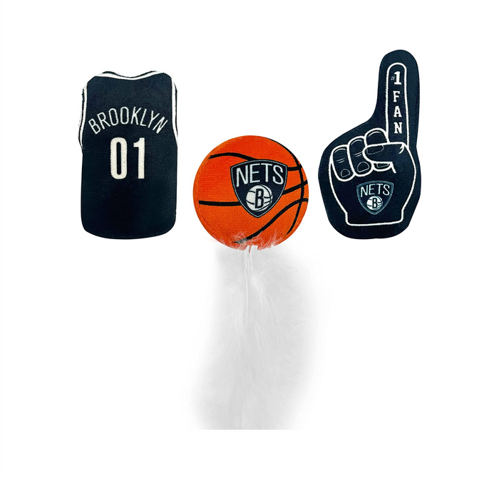 Brooklyn Nets 3 piece Catnip Toy Set - 3 Red Rovers