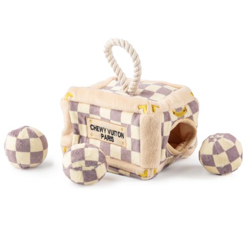 Chewy Vuiton Checker Trunk Activity House - 3 Red Rovers