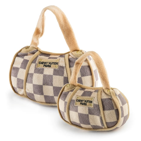 Chewy Vuiton Checker Purse Toy - 3 Red Rovers
