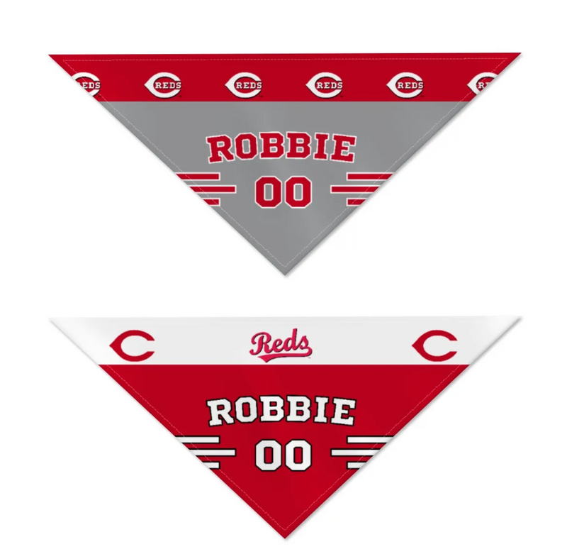 Cincinnati Reds Home/Road Personalized Reversible Bandana - 3 Red Rovers