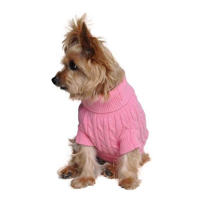 Combed Cotton Cable Knit Sweater - Candy Pink - 3 Red Rovers