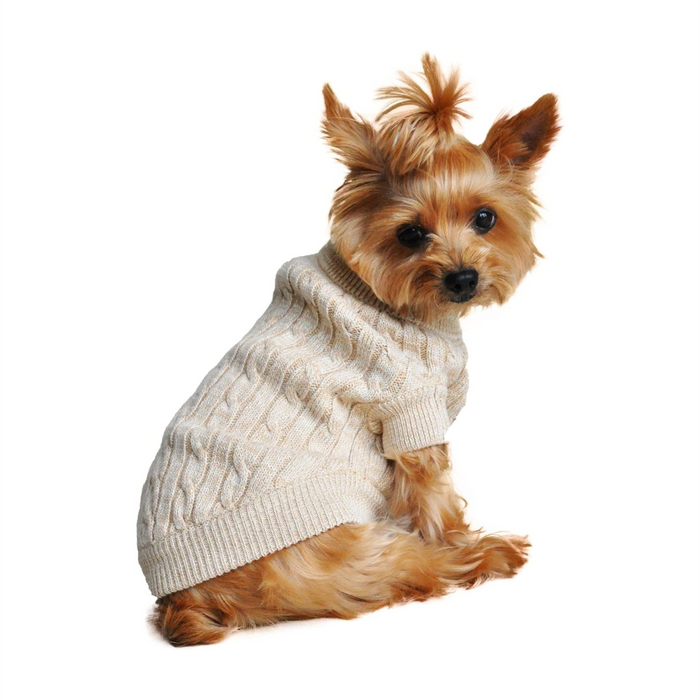 Combed Cotton Cable Knit Sweater - Oatmeal - 3 Red Rovers