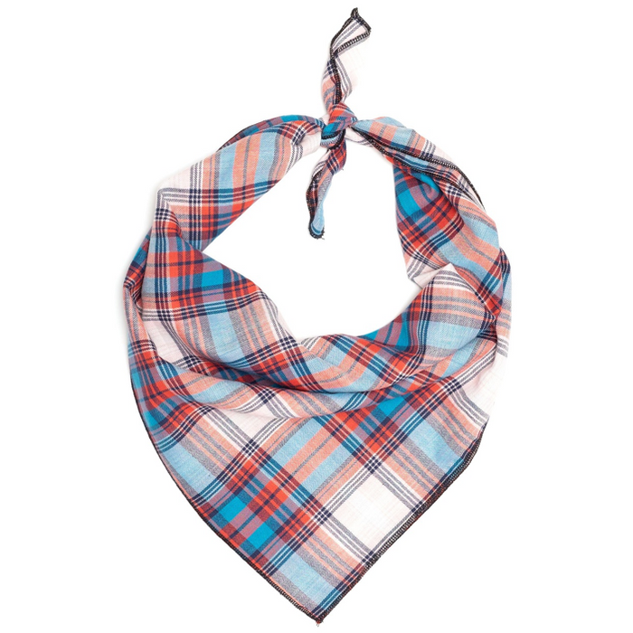 Cornflower Blue Plaid Personalized Bandana - 3 Red Rovers