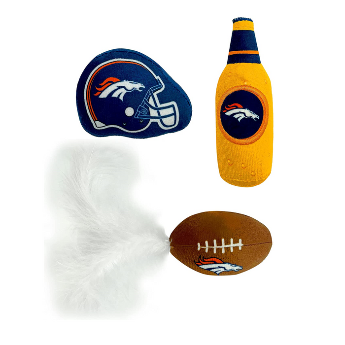 Denver Broncos 3 piece Catnip Toy Set - 3 Red Rovers