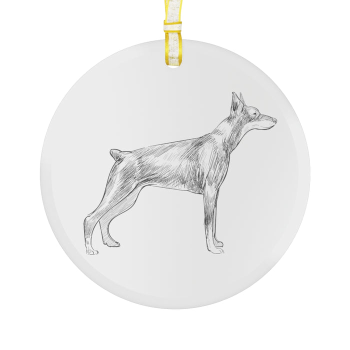 Doberman Pinscher Glass Ornament - 3 Red Rovers