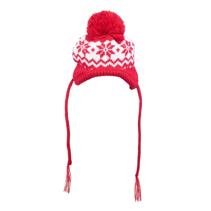 Fairisle Red Snowflake Hat - 3 Red Rovers