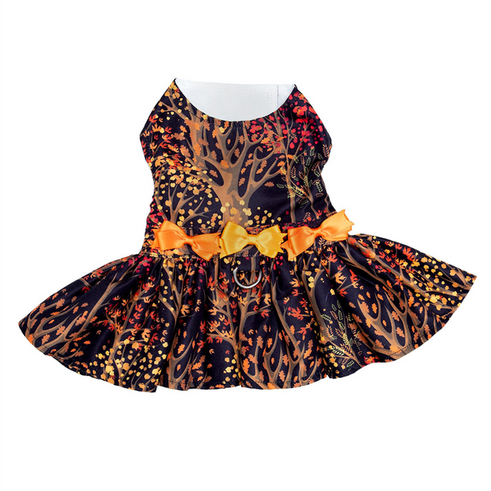 Fall Leaves Harness Dress with Leash - 3 Red Rovers