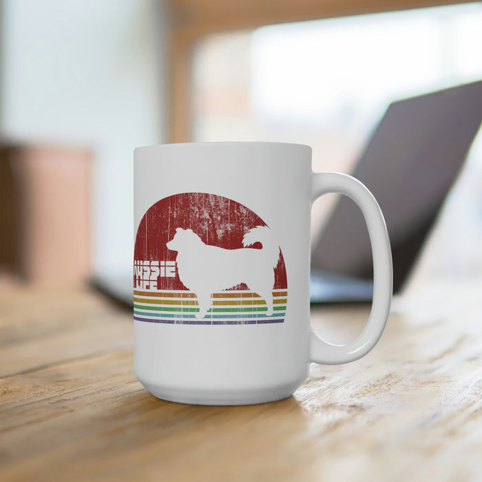 Australian Shepherd (Aussie) Life Ceramic 15oz Mug - 3 Red Rovers