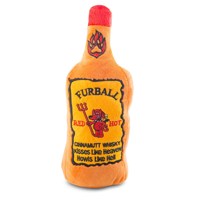 Furball Cinnamutt Whiskey Bottle Plush Toy - 3 Red Rovers