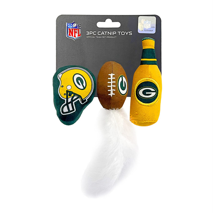 Green Bay Packers 3 piece Catnip Toy Set - 3 Red Rovers