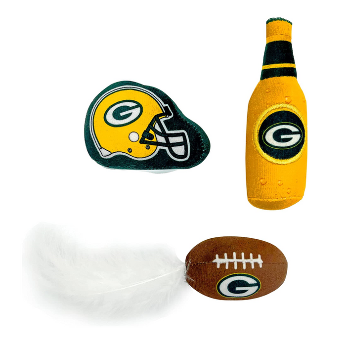 Green Bay Packers 3 piece Catnip Toy Set - 3 Red Rovers