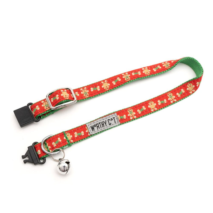 Gingerbread Bones Cat Collar - 3 Red Rovers