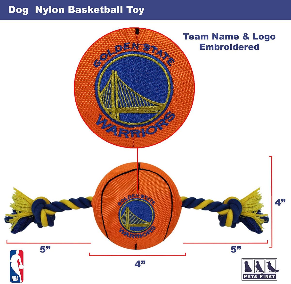 Golden State Warriors Ball Rope Toys - 3 Red Rovers