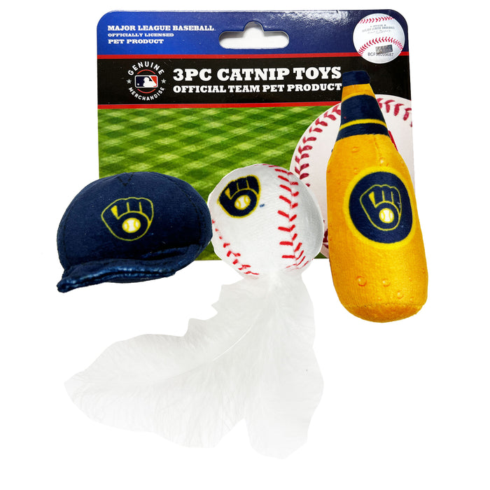 Milwaukee Brewers 3 piece Catnip Toy Set - 3 Red Rovers