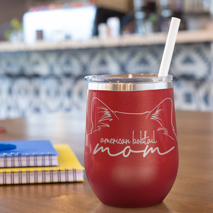 American Bobtail Cat Mom Wine Tumbler - 3 Red Rovers