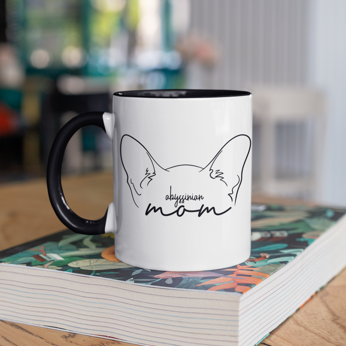 Abyssinian Cat Mom Accent Mug - 3 Red Rovers