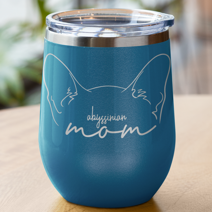 Abyssinian Cat Mom Wine Tumbler - 3 Red Rovers