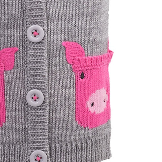 Wilbur Pig Cardigan Sweater - 3 Red Rovers