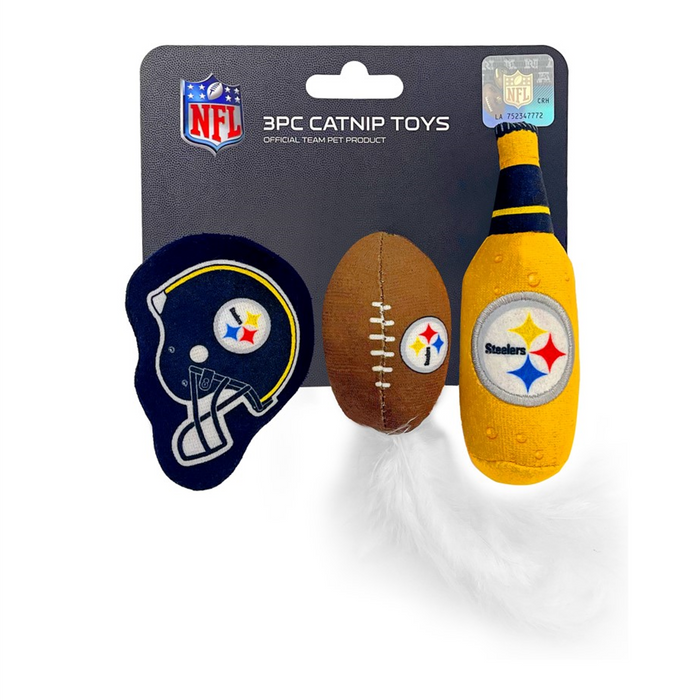Pittsburgh Steelers 3 piece Catnip Toy Set - 3 Red Rovers