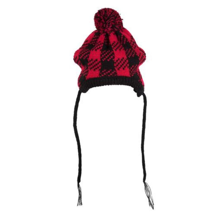 Red and Black Buffalo Plaid Knit Hat - 3 Red Rovers