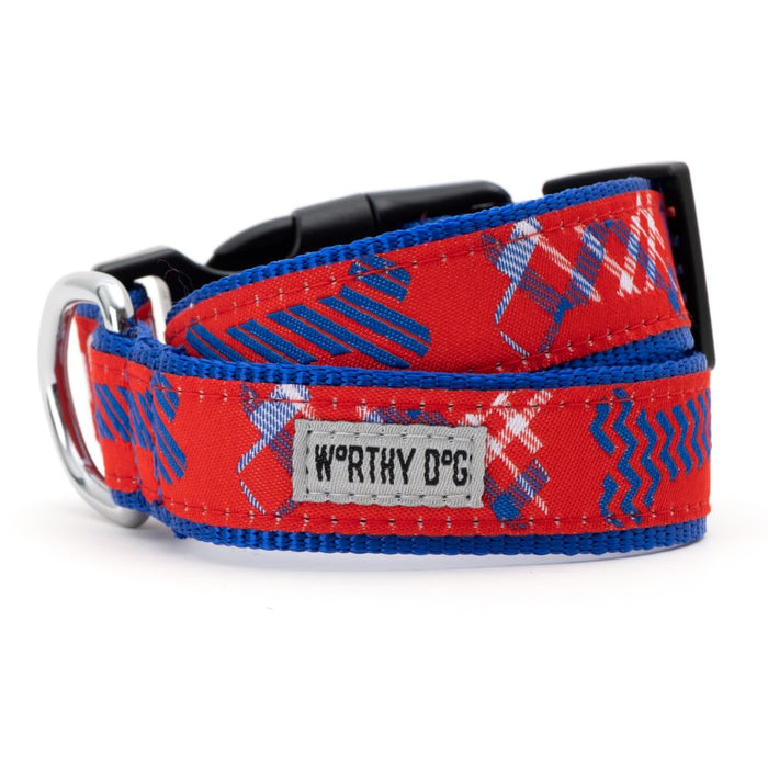Red/White/Blue Preppy Bones Collection Dog Collar or Leads - 3 Red Rovers