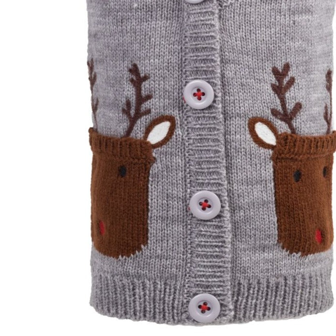 Reindeer Cardigan Sweater - 3 Red Rovers