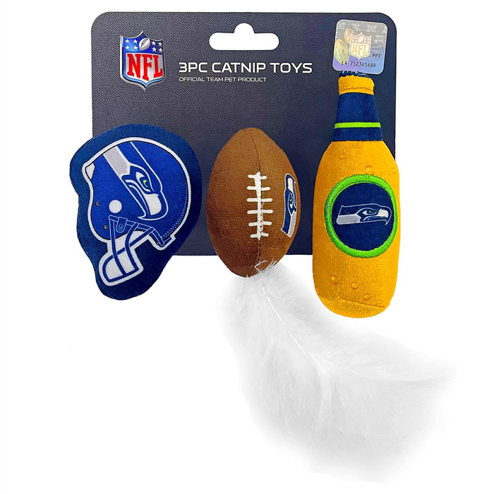 Seattle Seahawks 3 piece Catnip Toy Set - 3 Red Rovers