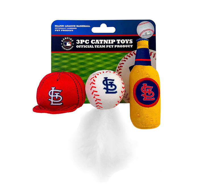 St Louis Cardinals 3 piece Catnip Toy Set - 3 Red Rovers