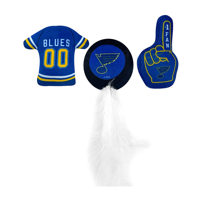 St Louis Blues 3 piece Catnip Toy Set - 3 Red Rovers