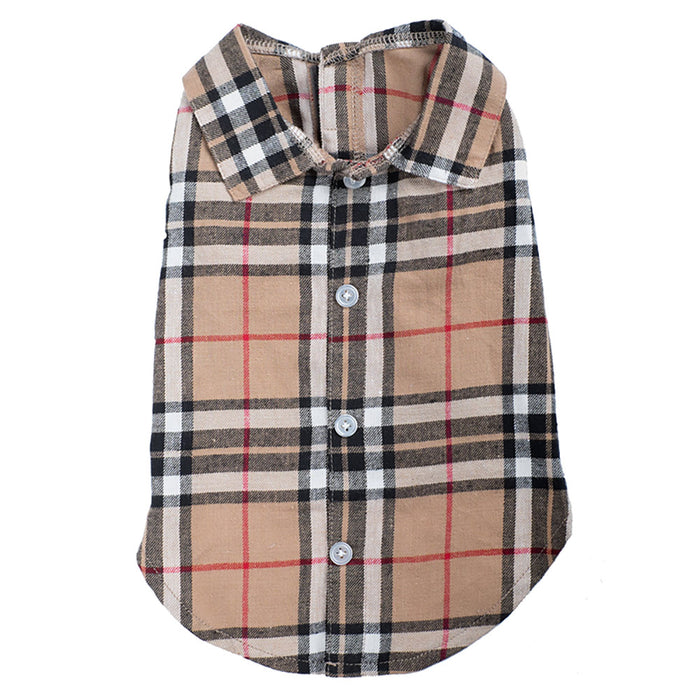 Tan Plaid Shirt - 3 Red Rovers