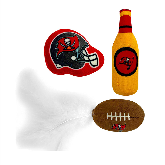 Tampa Bay Buccaneers 3 piece Catnip Toy Set - 3 Red Rovers