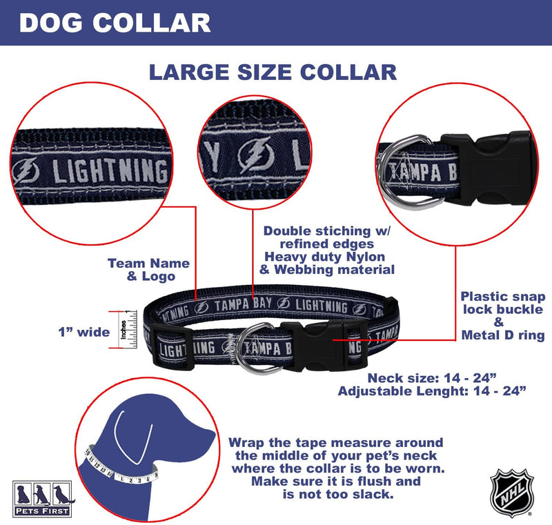 Tampa Bay Lightning Dog Collar or Leash - 3 Red Rovers