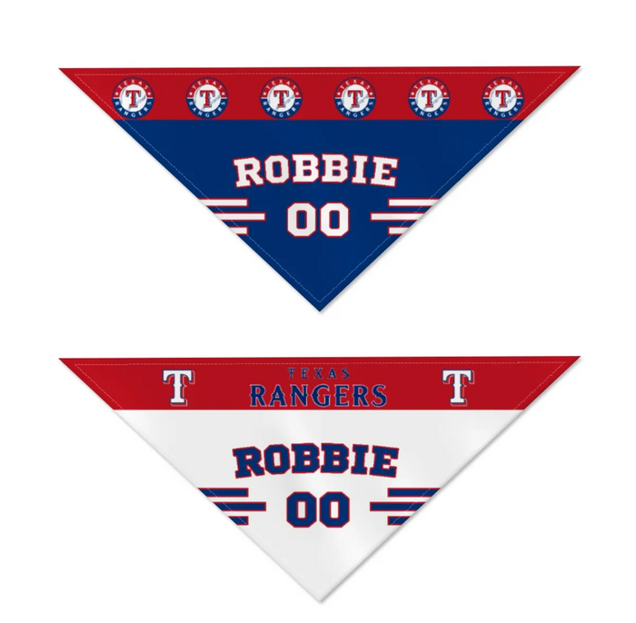 Texas Rangers Home/Road Personalized Reversible Bandana - 3 Red Rovers