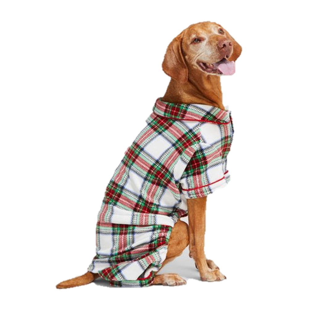 Red plaid hot sale dog pajamas