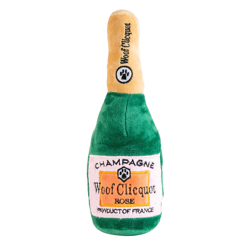 Woof Clicquot Rose Champagne Bottle Plush Toy - 3 Red Rovers