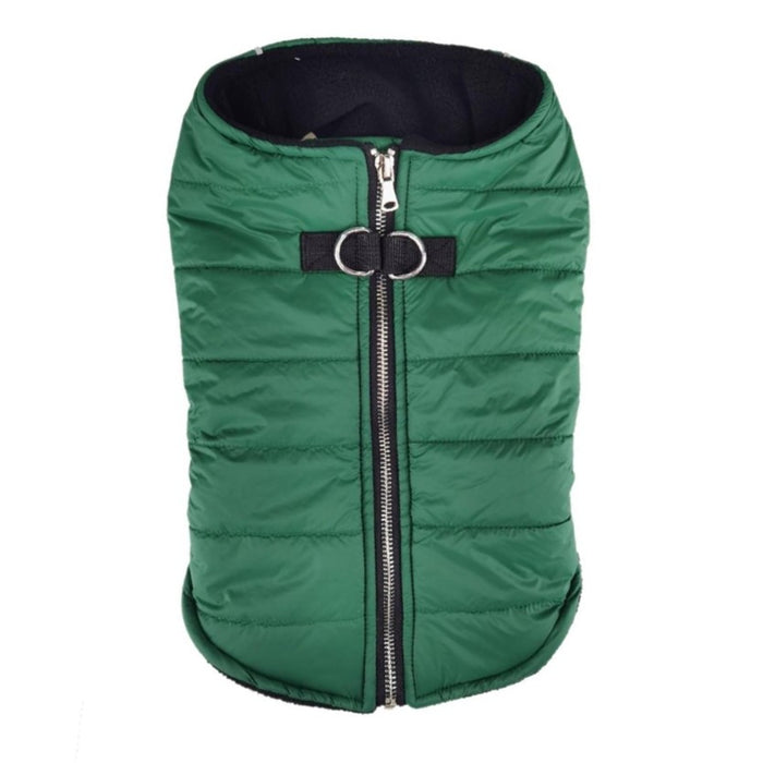 Zip Up Puffer Vest - Dark Green - 3 Red Rovers