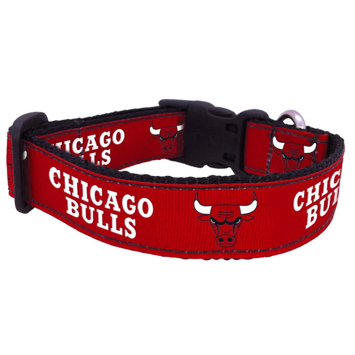 Chicago Bulls Nylon Dog Collar and Leash