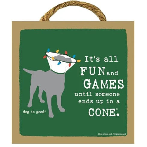 It's All Fun and Games Holiday 5x5" Wood Plaque