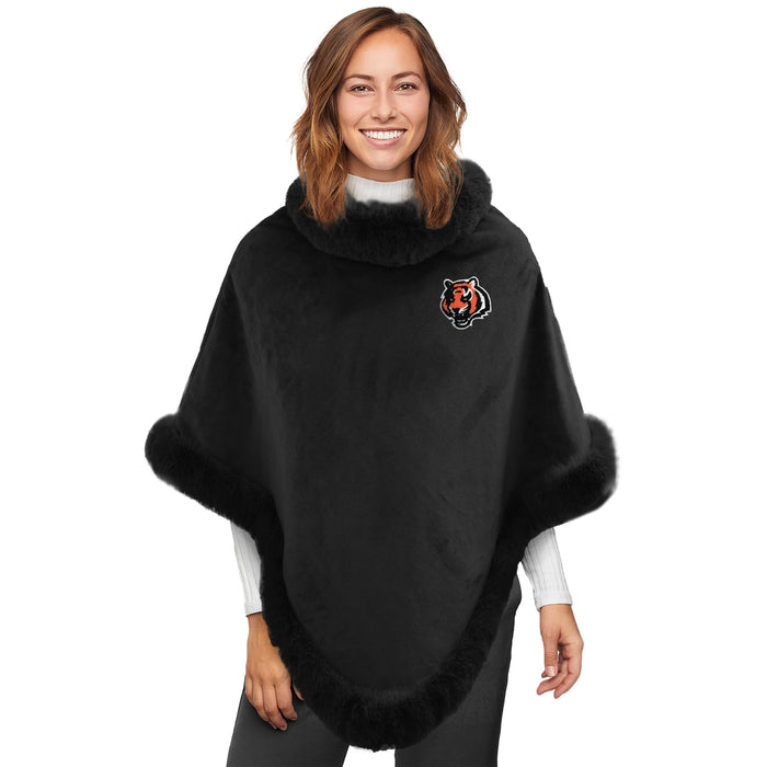 Cincinnati Bengals Fur Trim Poncho