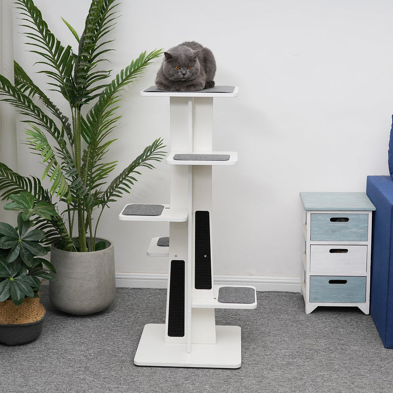 Modern Tower Multi-Level Cat Tree with Natural Sisal Scratching Pads