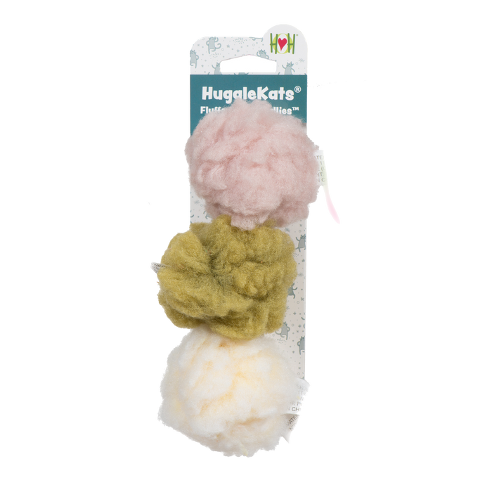 HuggleKats® FlufferFleece™ Ballies Plush Cat Toys, 3 Pack