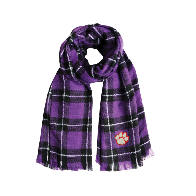 Clemson Tigers Plaid Blanket Scarf