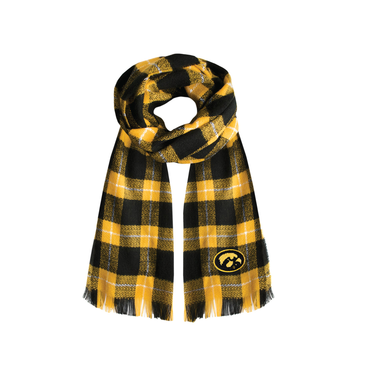 IA Hawkeyes Plaid Blanket Scarf