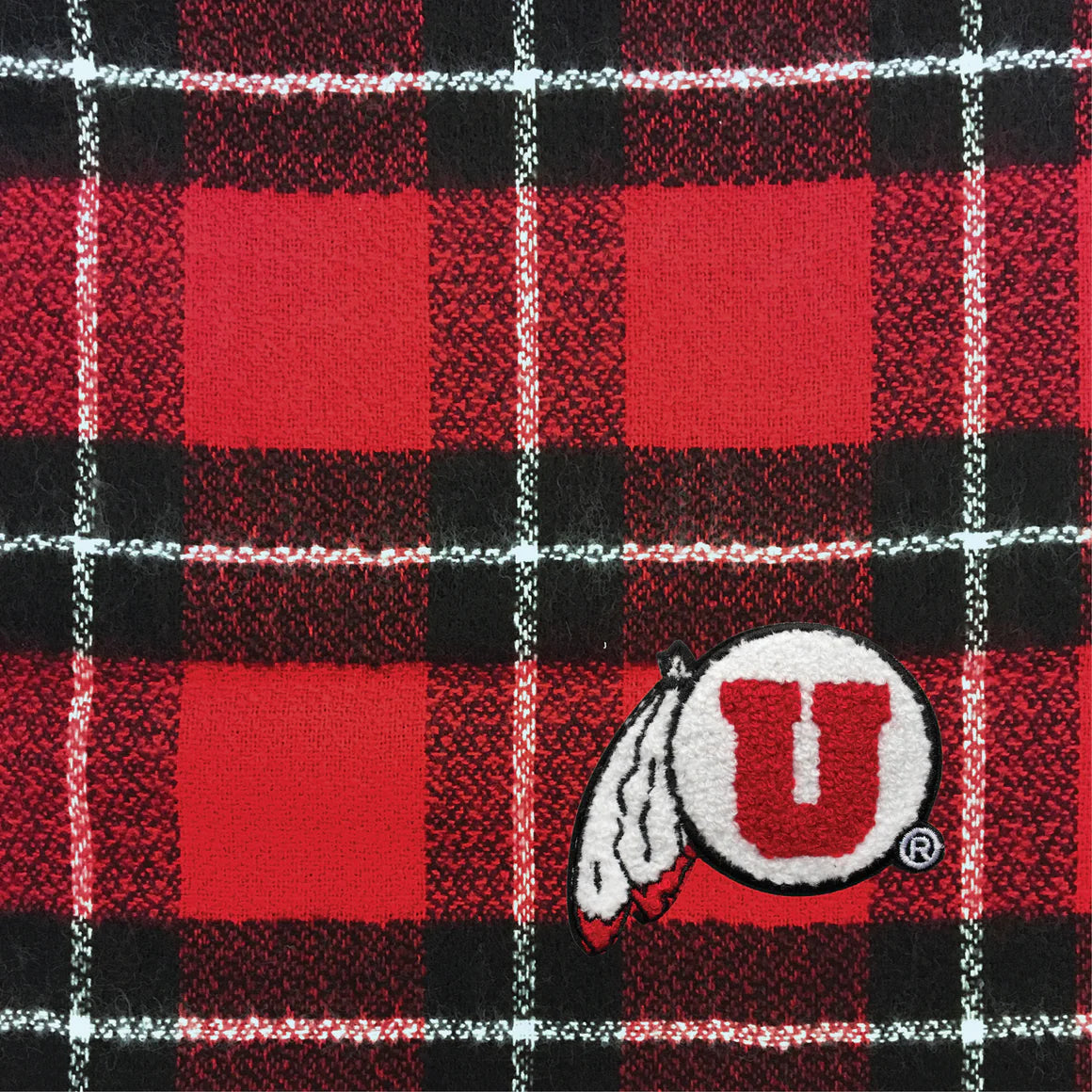 UT Utes Plaid Blanket Scarf