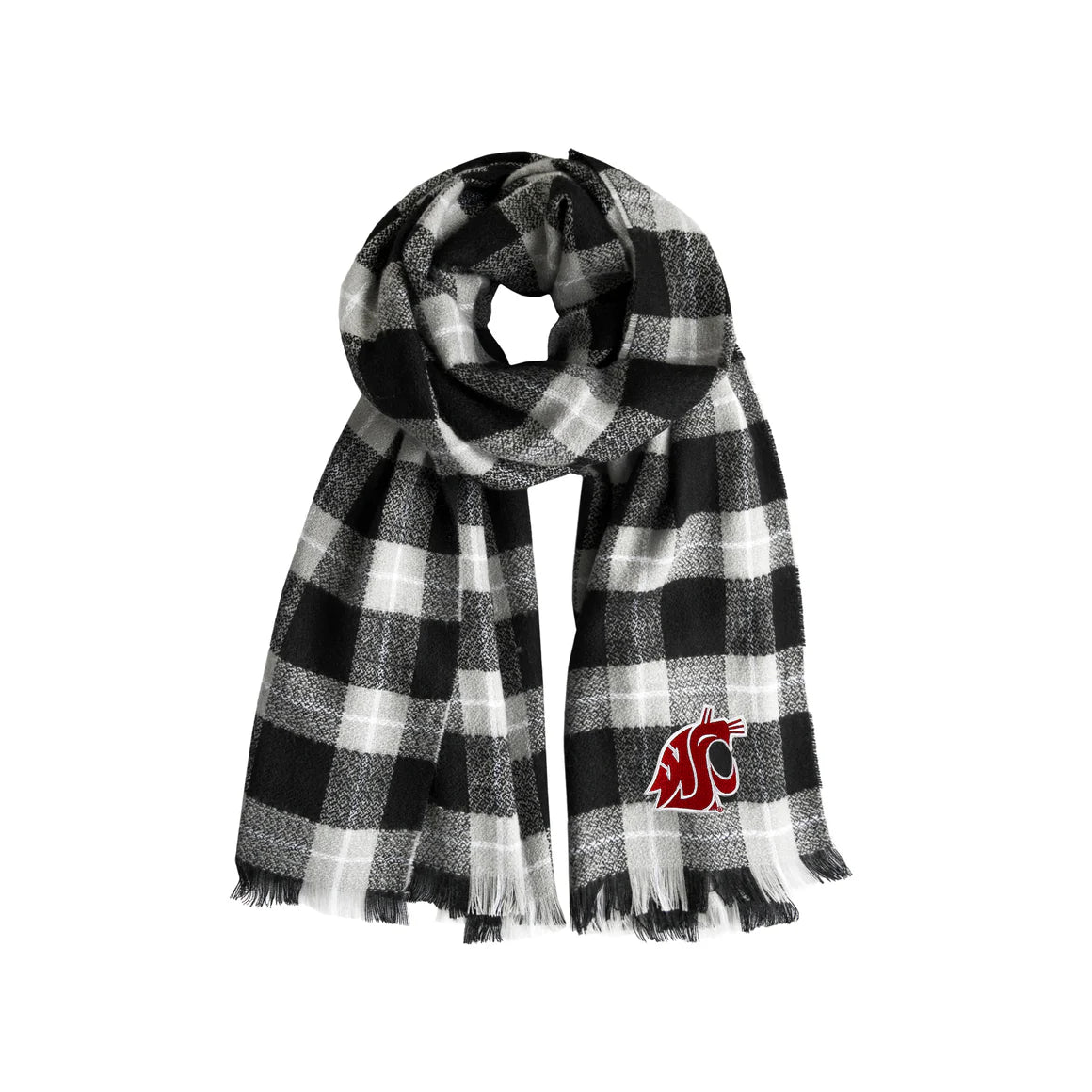 WA State Cougars Plaid Blanket Scarf