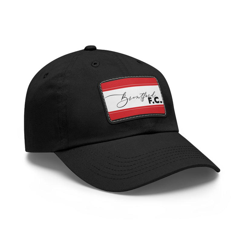 Brentford FC 25/26 Home Kit-Inspired Leather Patch Baseball Hat