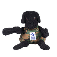 HuggleCause™, Warrior Canine Connection, Black Lab Luke Knottie® Plush Dog Toy, Large