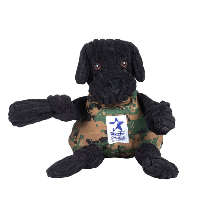 HuggleCause™, Warrior Canine Connection, Black Lab Luke Knottie® Plush Dog Toy, Large